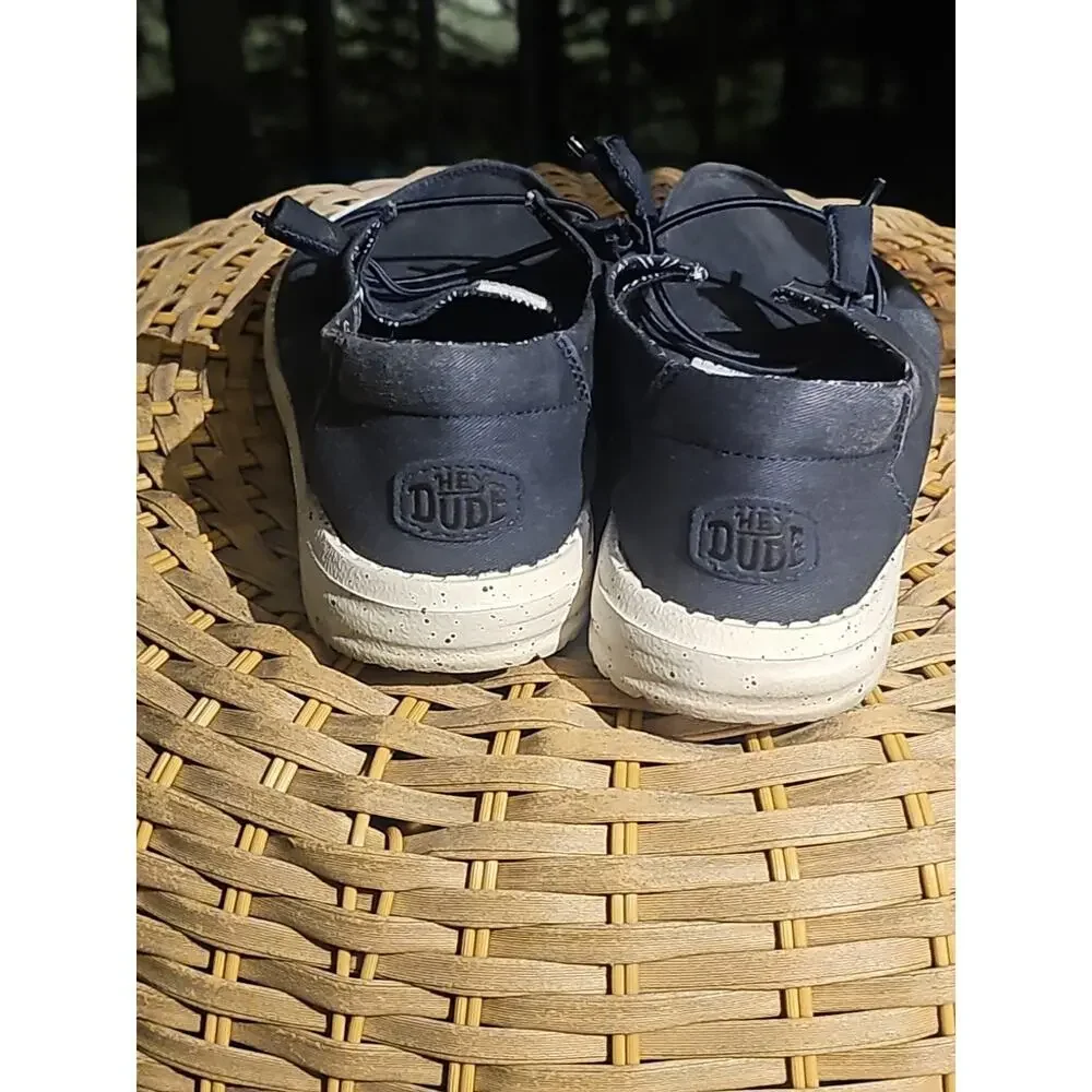 Hey Dude Wendy Navy Blue Stretch Canvas Women’s 10 Casual Slip-On